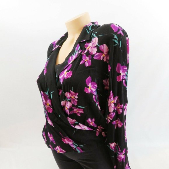 Free Press Blouse Surplus Wrap Front Long Sleeves - Picture 6 of 8